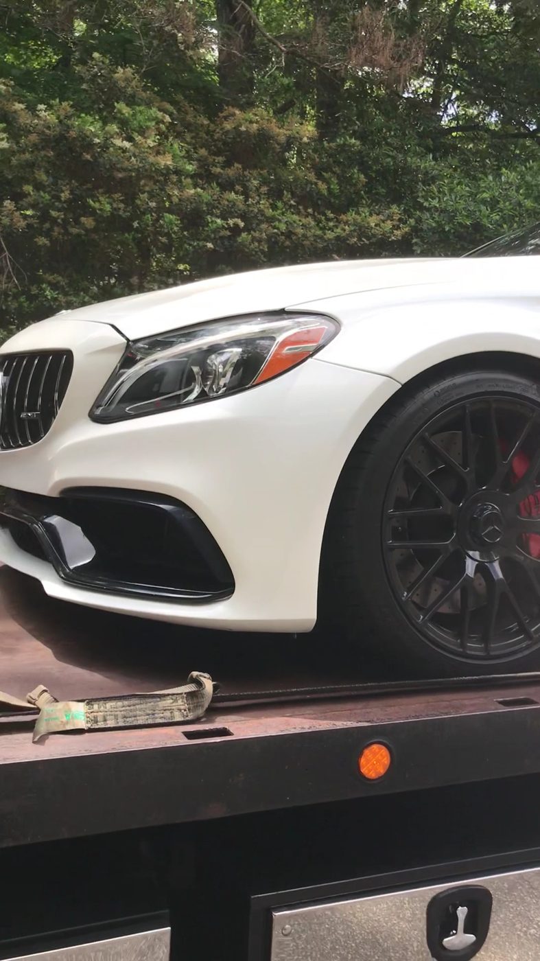 White Mercedes coupe