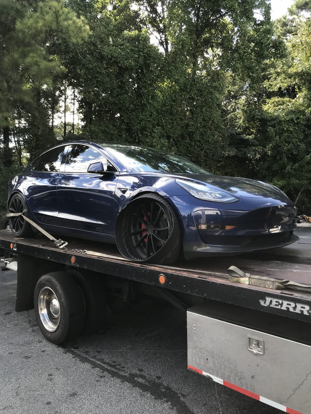 Sports car on a flatbed